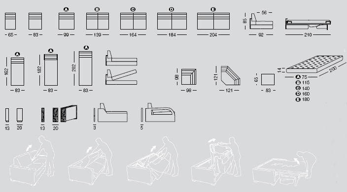 sofa and sofa bed messurments